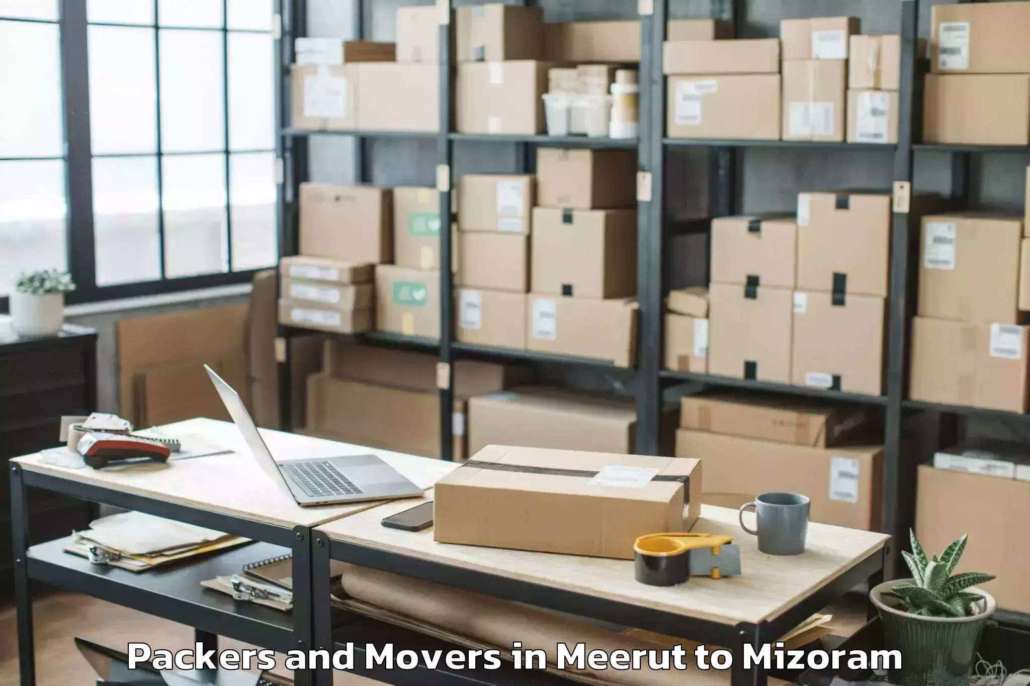 Top Meerut to Khawzawl Packers And Movers Available